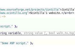 Scintilla editing HTML with a PHP calltip.