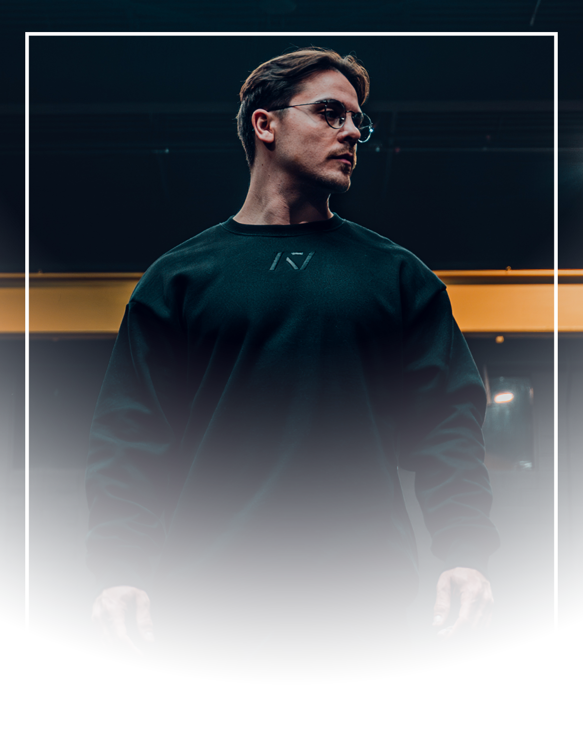 Male lifter wearing FLXCrw in gym