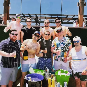 Group of mean in VIP at HQ2 Beach Club
