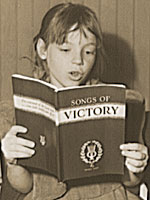 Baptist Sunday School, San Augustine, Texas, 1943 Child singing at Baptist Sunday School, 1943