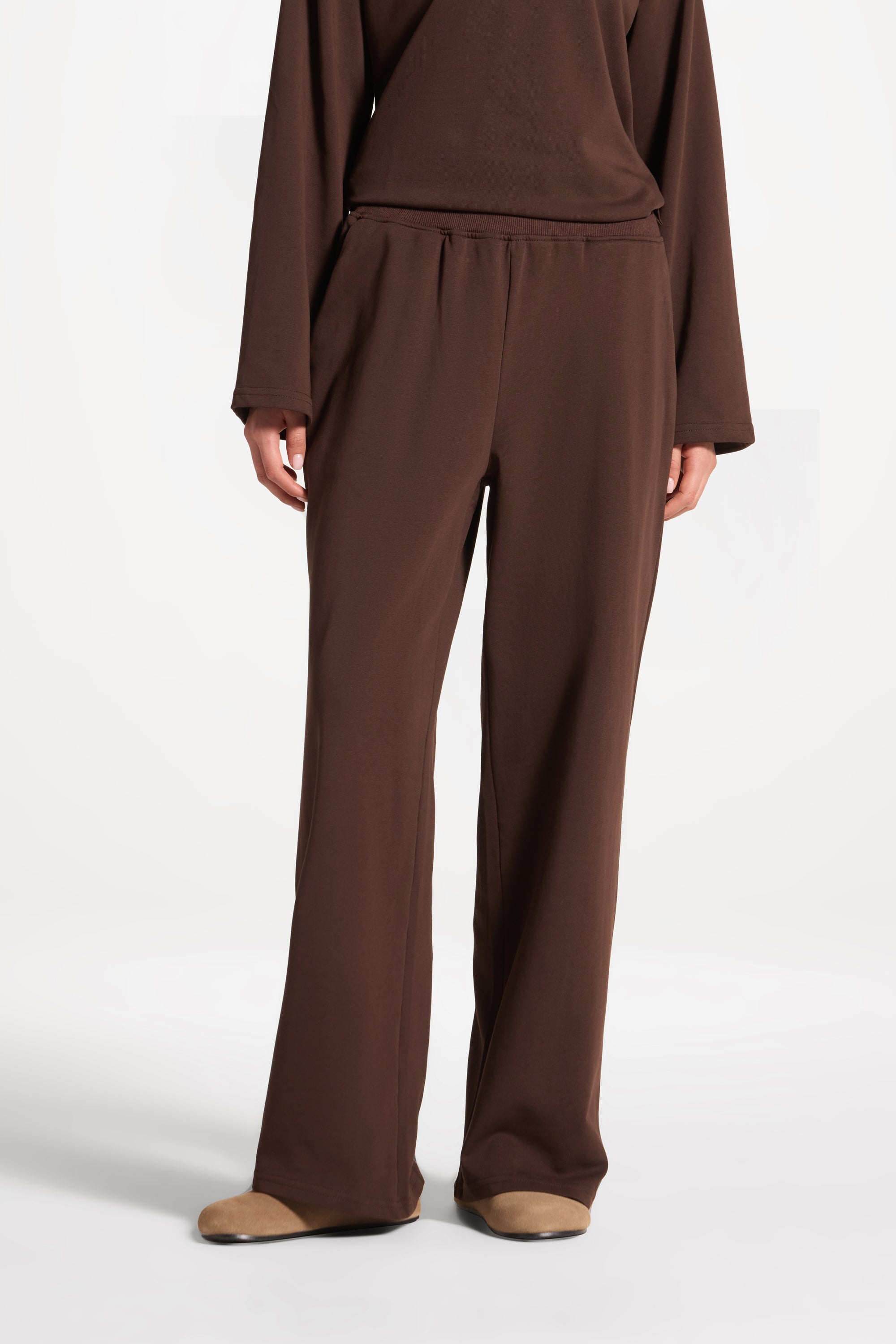 Cotton Wide Leg Pants - Coffee Abayas Veiled 