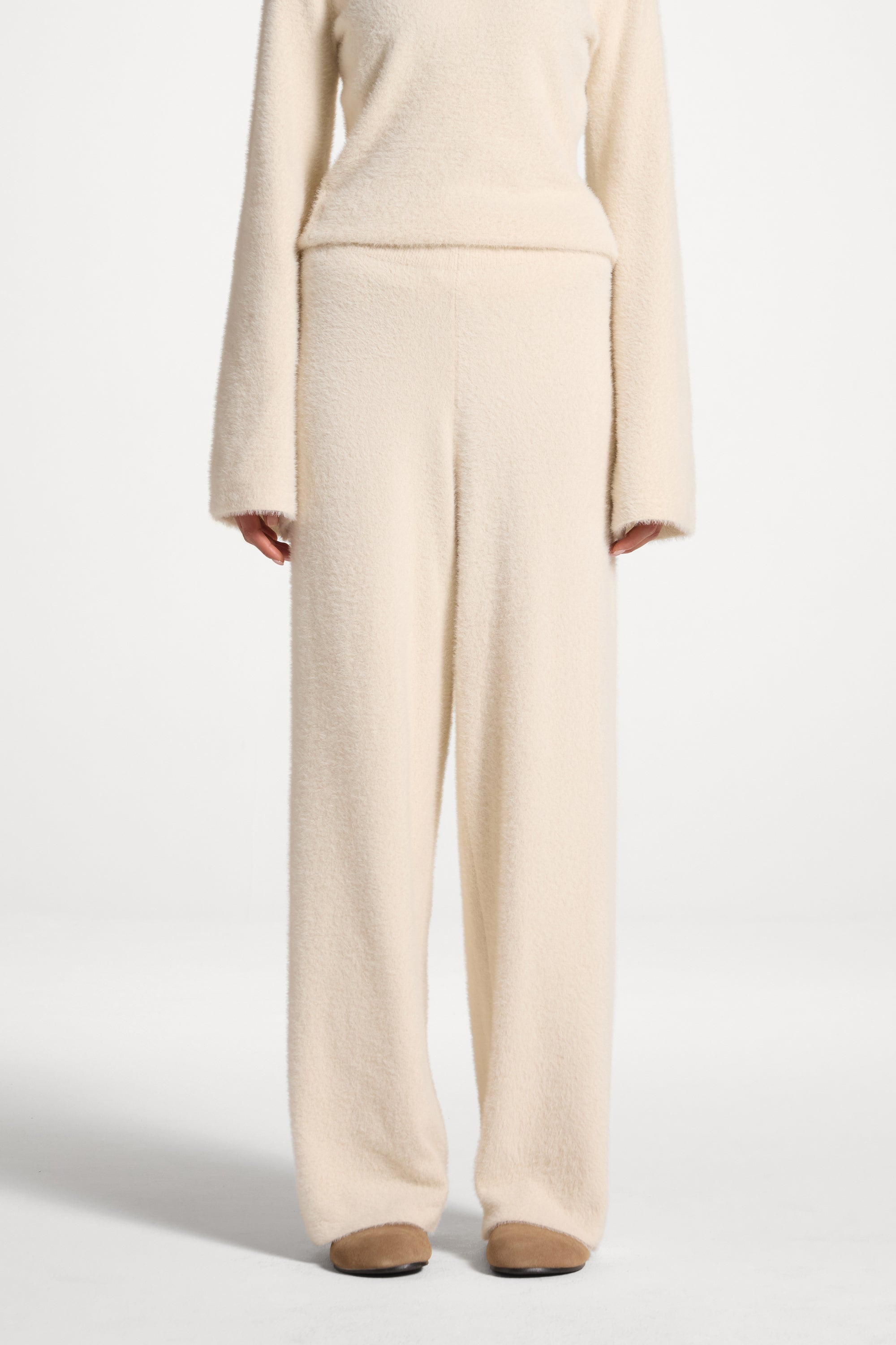 Mink Wide Leg Pants - Off White Abayas Veiled 