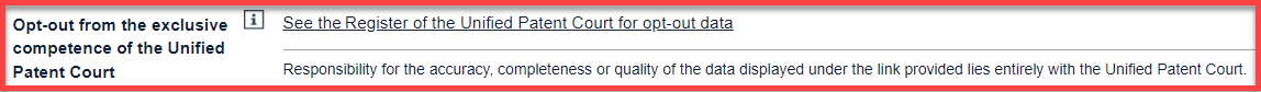Fig. 6: Opt-out from the exclusive competence of the Unified Patent Court section