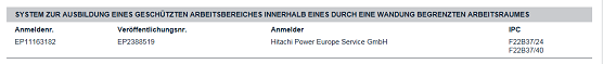 Screenshot from the European Patent Register