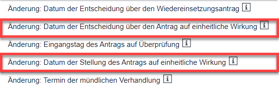 Bildschirmfoto aus dem europäischen patentregister