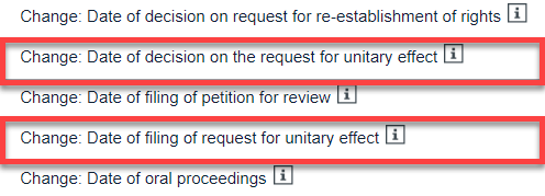 European Patent Register screenshot