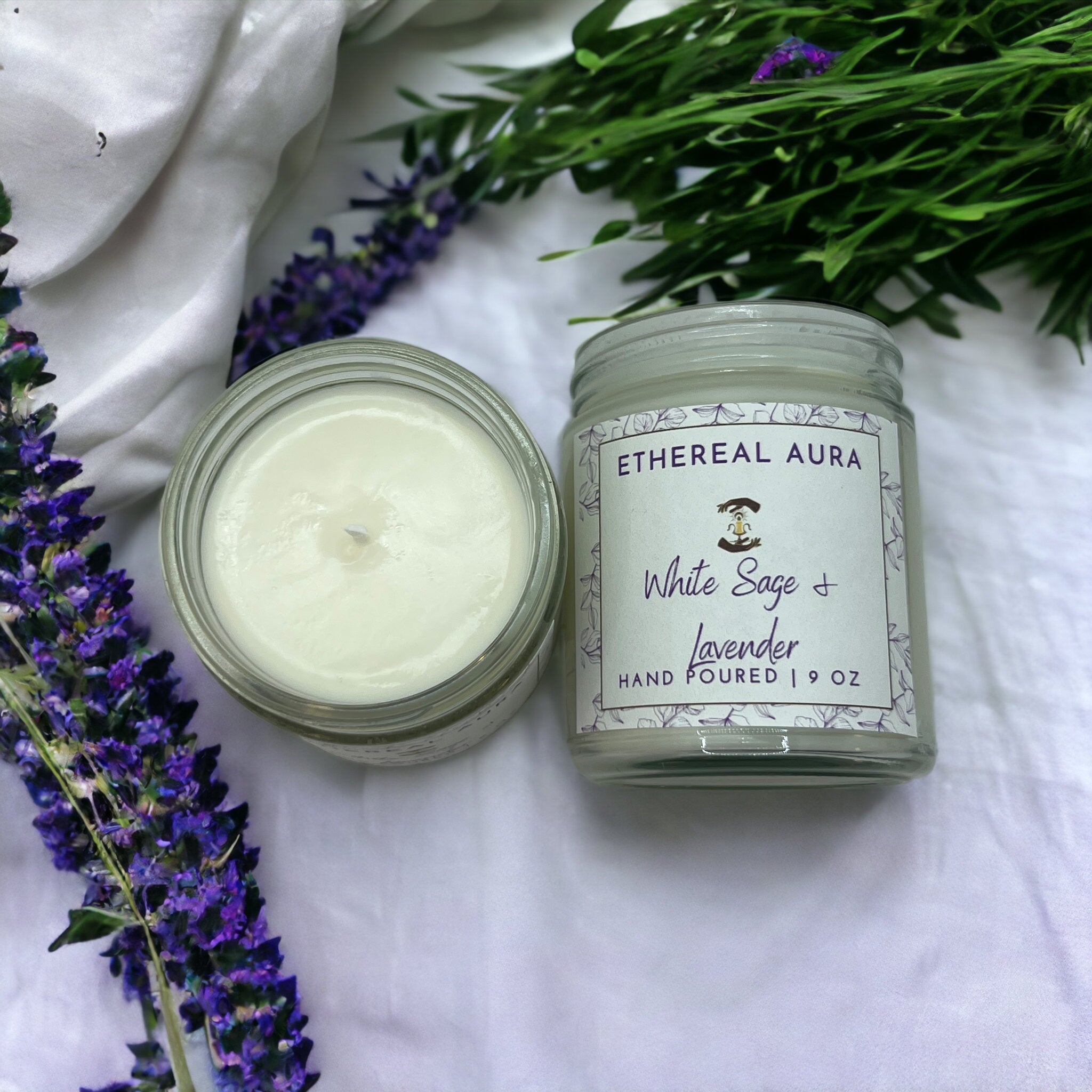 White Sage and Lavender Candle