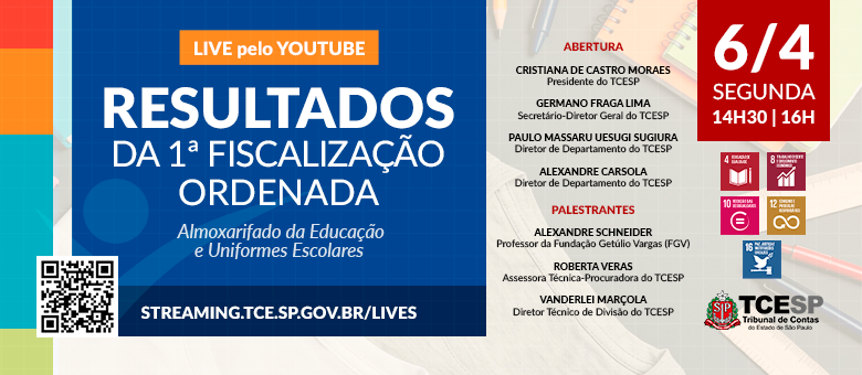 TCESP realizará live com resultados da Fiscalização Ordenada em almoxarifados da Educação