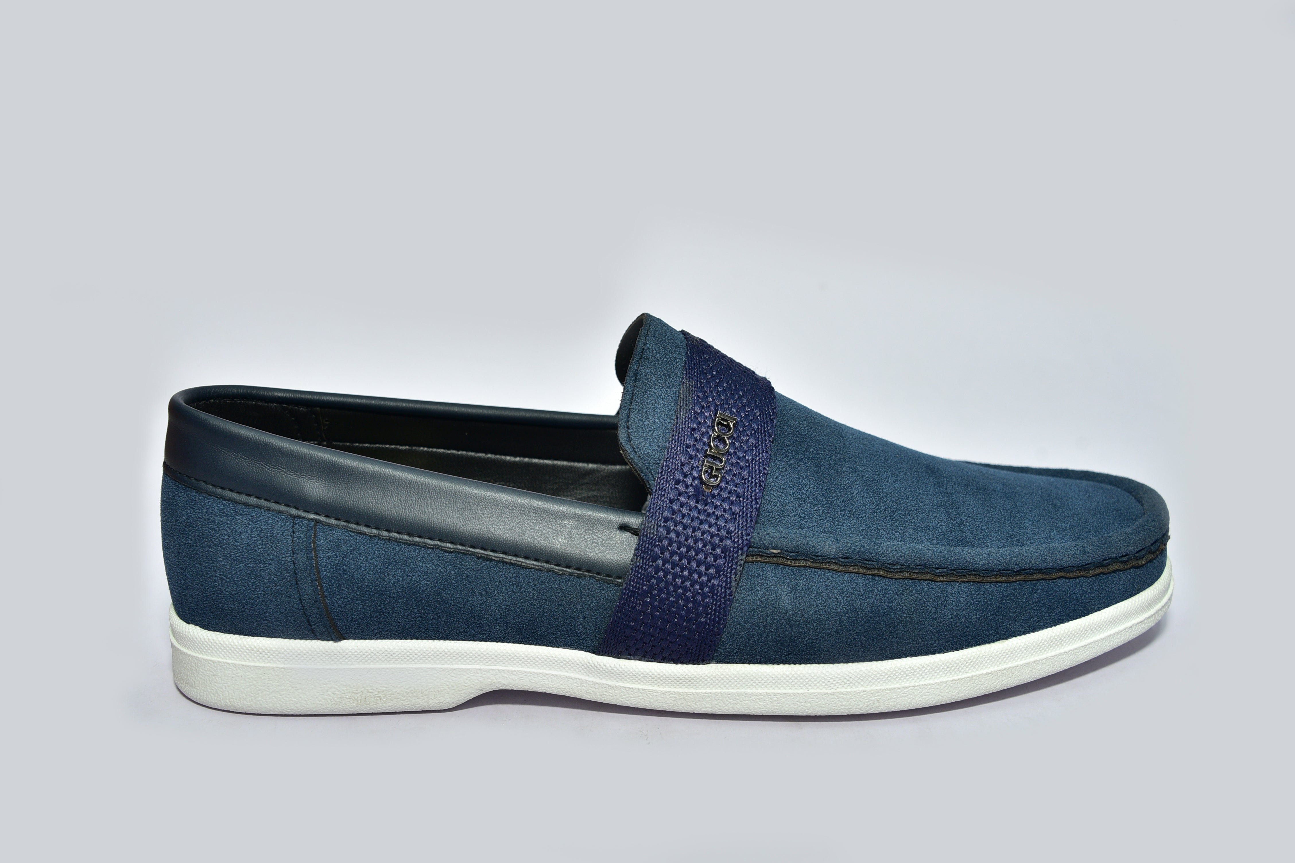 TSS Black/Brown/Blue Loafers 5013 White Sole