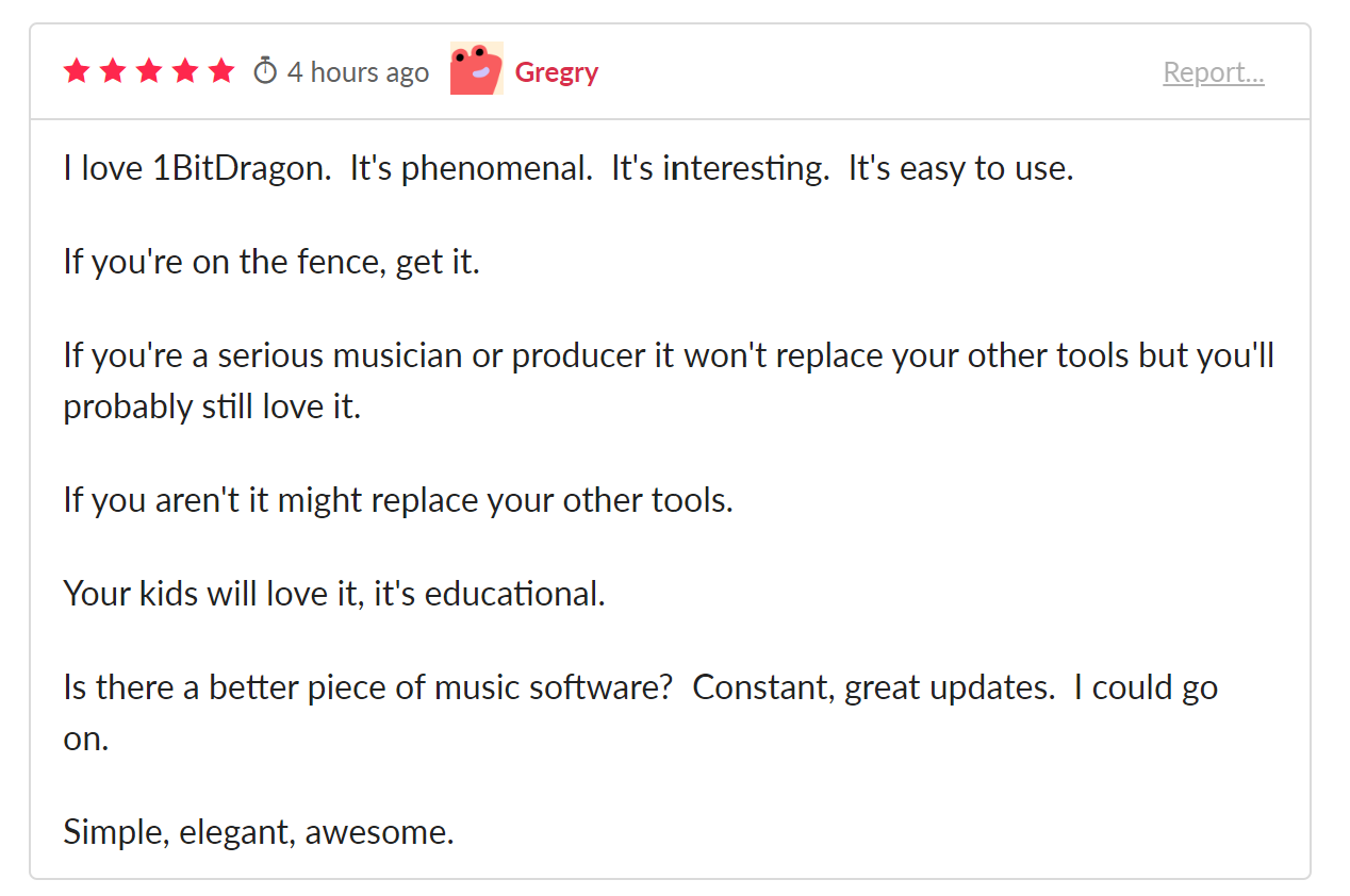 1BITDRAGON Desktop user testimonial 07