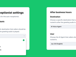 DialLink equips your business with all the tools you need to handle inbound calls effectively, from IVR menus and auto-receptionists to call queues, warm transfers, ring groups, and custom business hours. With smart call routing built in, you can ensure every call reaches the right person or team, improving both efficiency and customer experience.