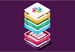 Colourful blocks with Slack logo