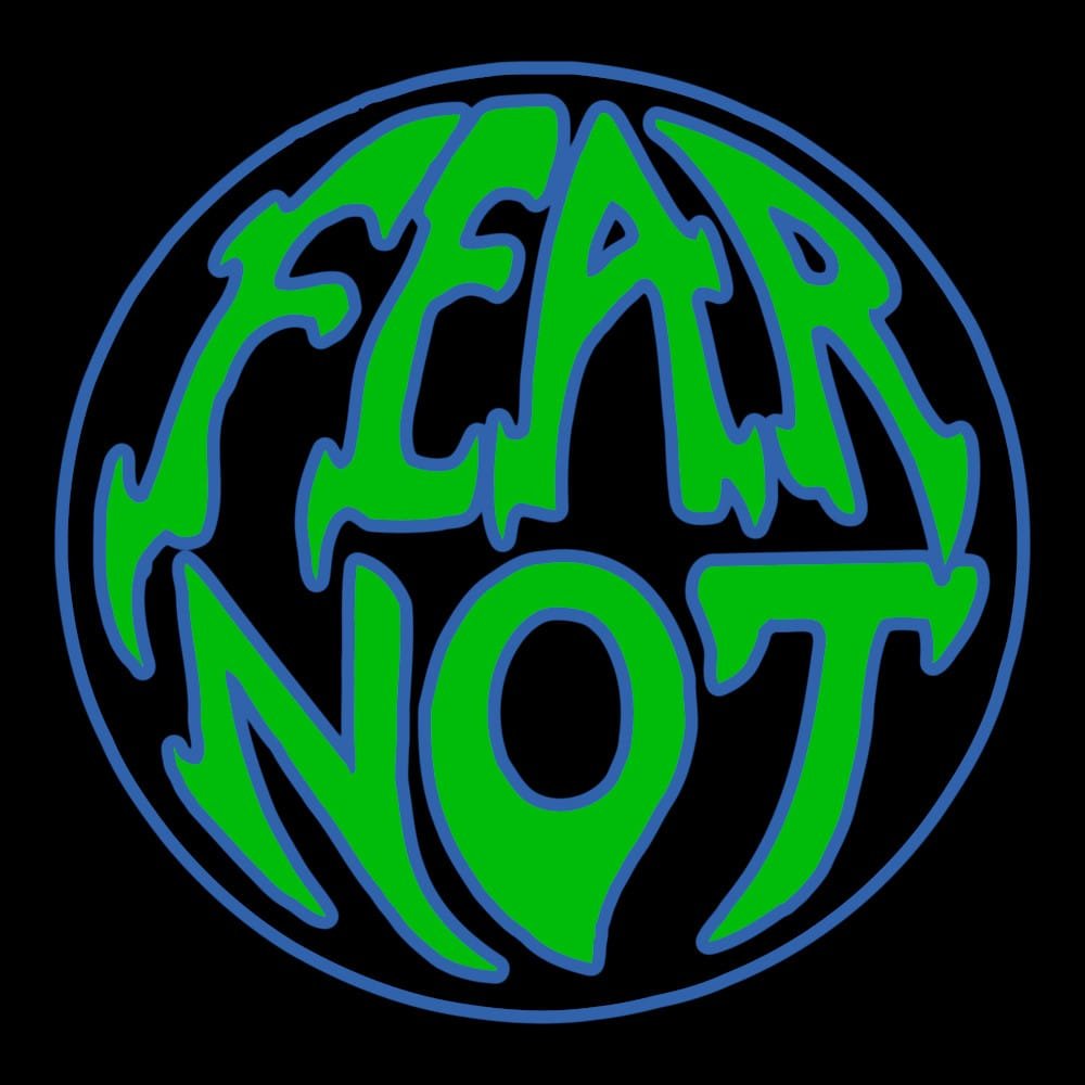 Fear Not Circle Logo - Black Denim Printed Patches (2 sizes)
