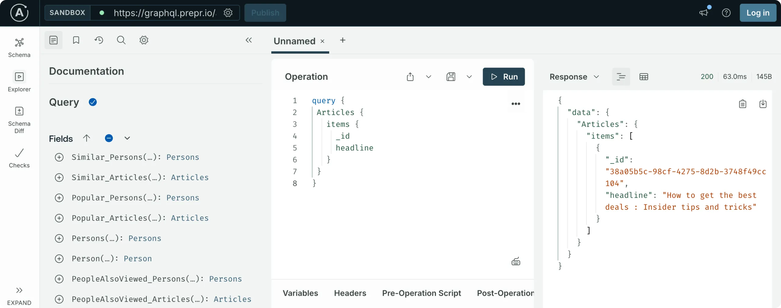 API explorer example
