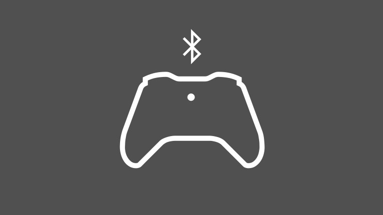 Icono del símbolo de bluetooth sobre un mando inalámbrico Xbox