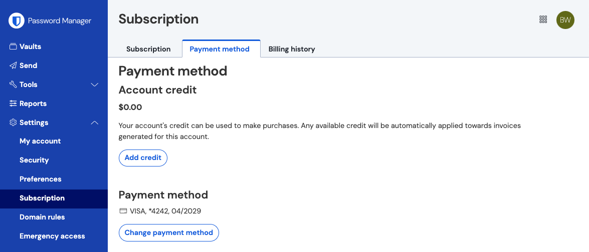 Premium payment method