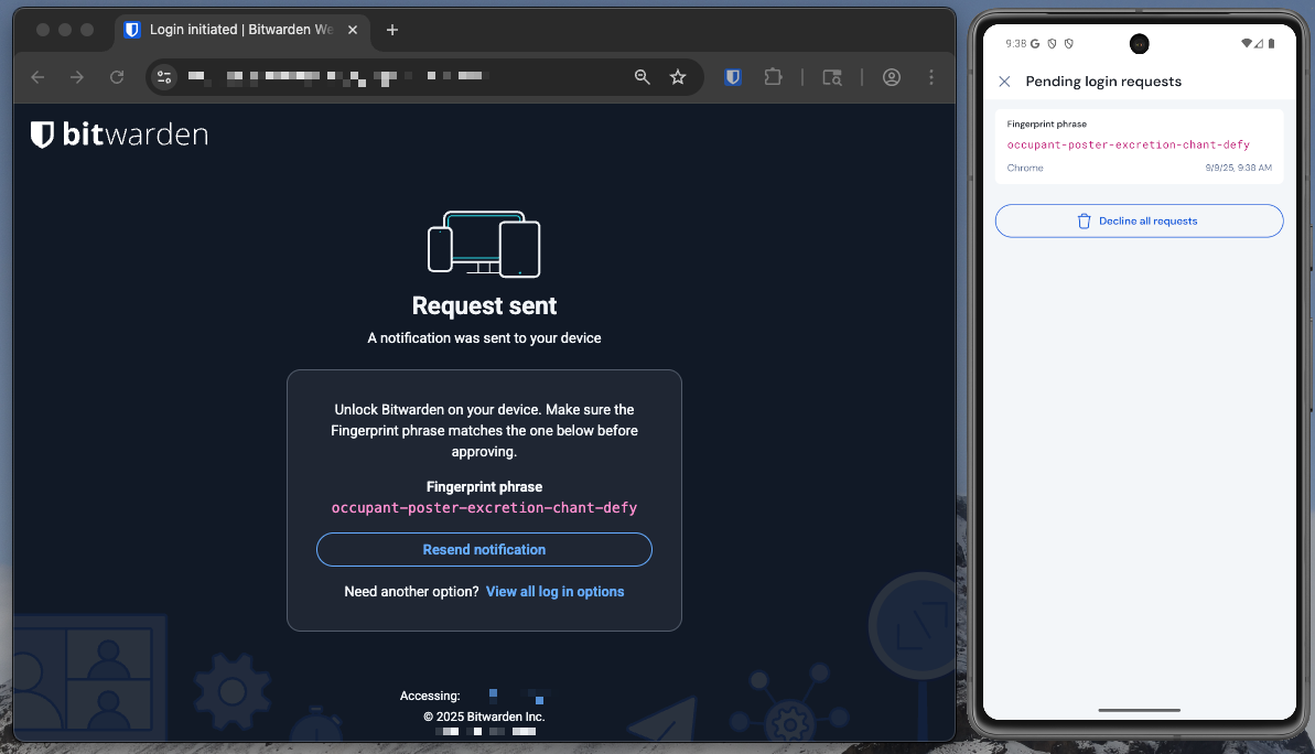 Pending login requests on mobile