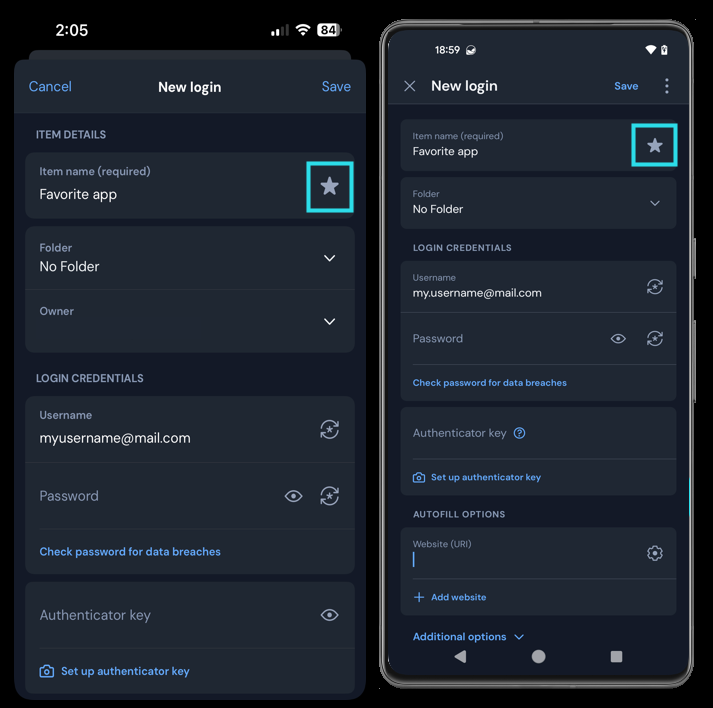 Einen Artikel zu Favoriten hinzufügen