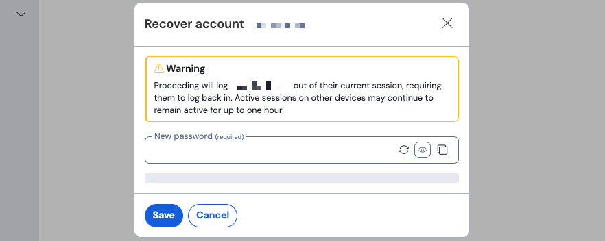 新しいパスワードを作成する