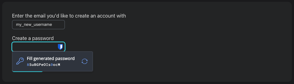 Fill generated password