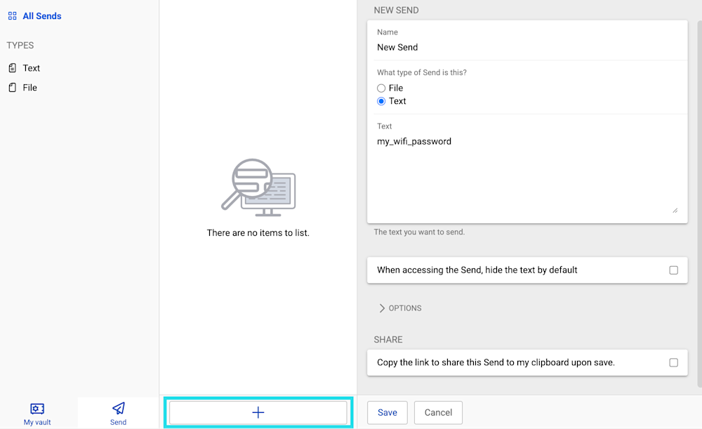 Send view in a Desktop App