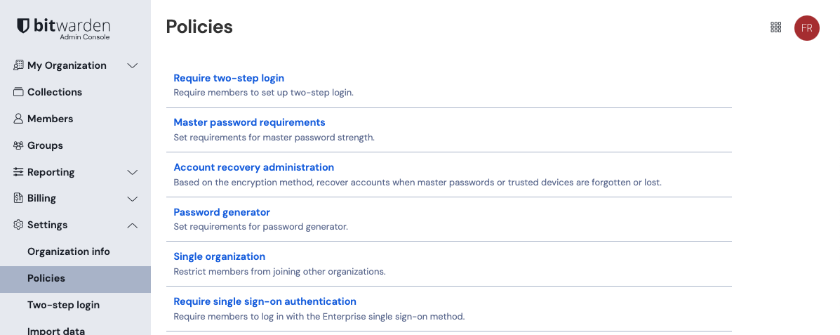 ポリシーを設定する