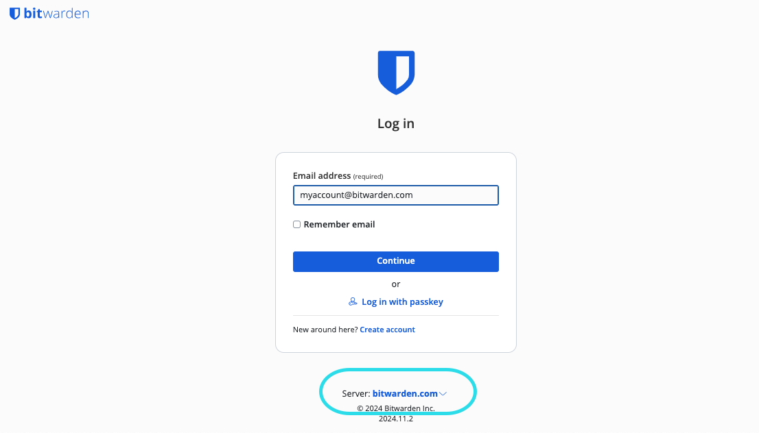 Region selector on web app