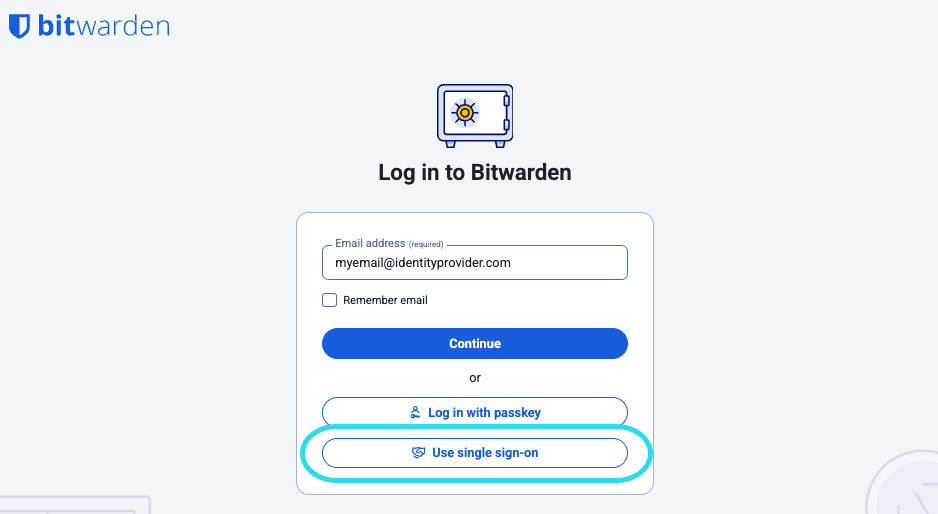 Use the single sign-on button
