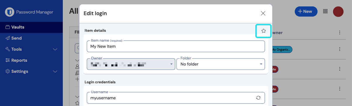 Einen Artikel zu Favoriten hinzufügen