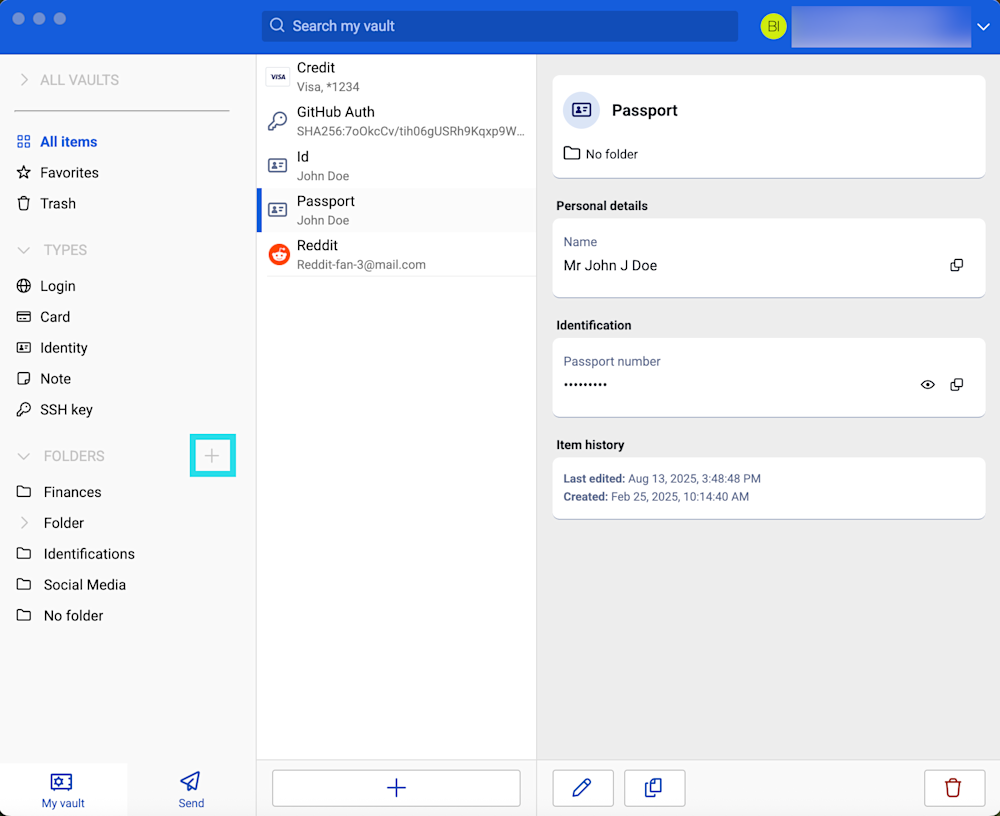 フォルダを追加する