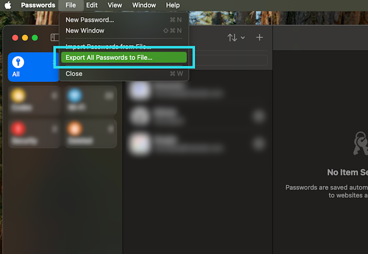 Export macOS Passwords