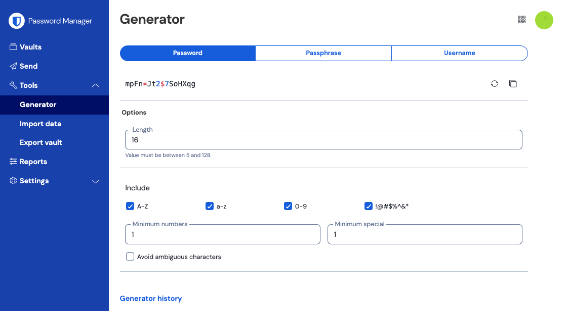 ウェブアプリパスワードジェネレーター