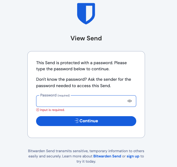 Receiving a password-protected Send