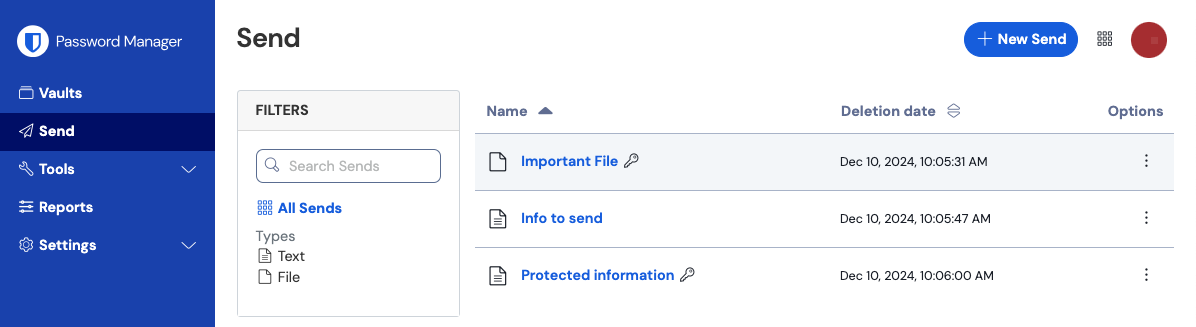 ウェブアプリで送信