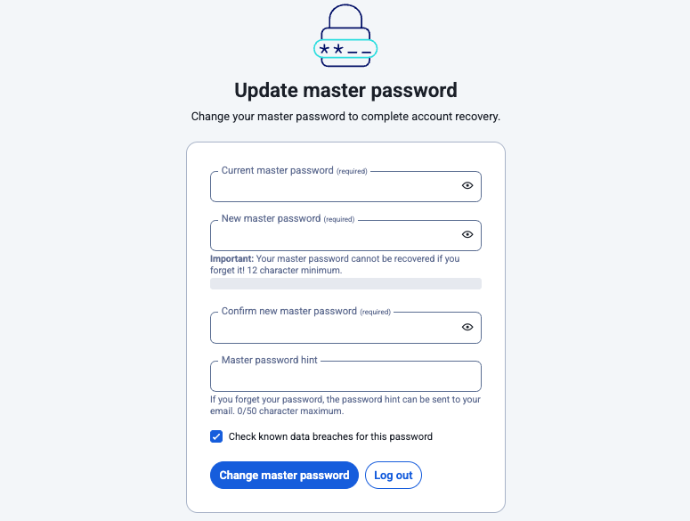 Update your master password