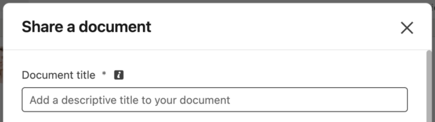 Share a document with descriptive title