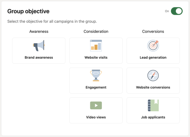 Group objective awareness consideration and conversions