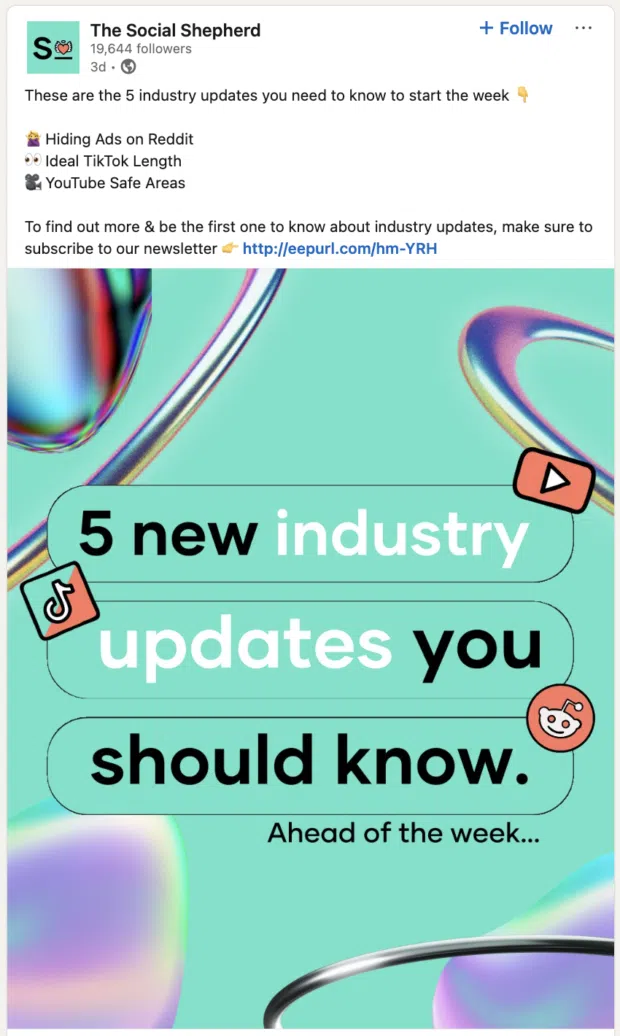 The Social Shepherd 5 new industry updates