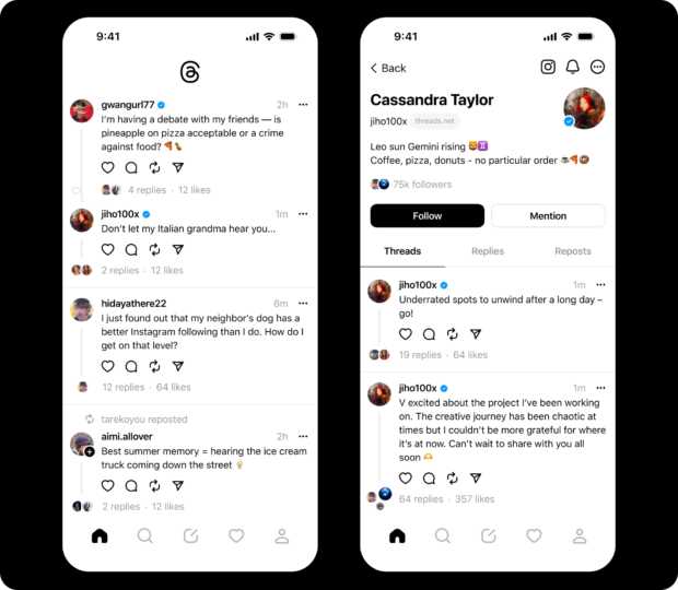 Meta Threads text based discussion