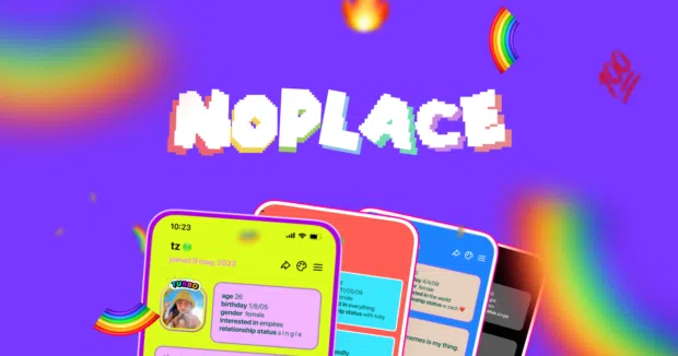 NoPlace colourful no text social media platform