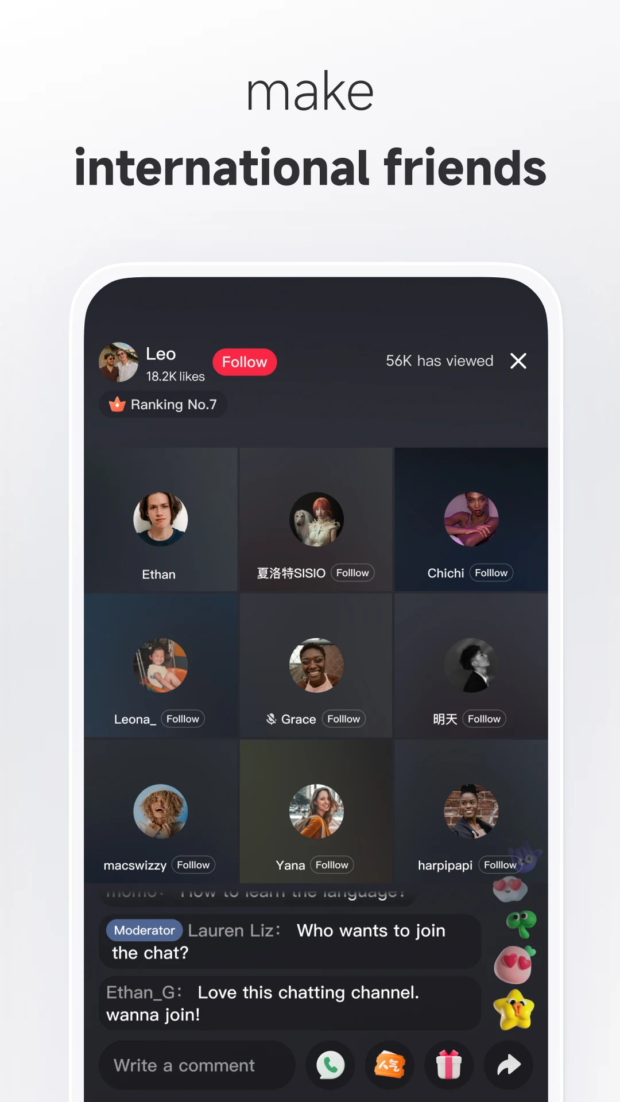 RedNote make international friends chat