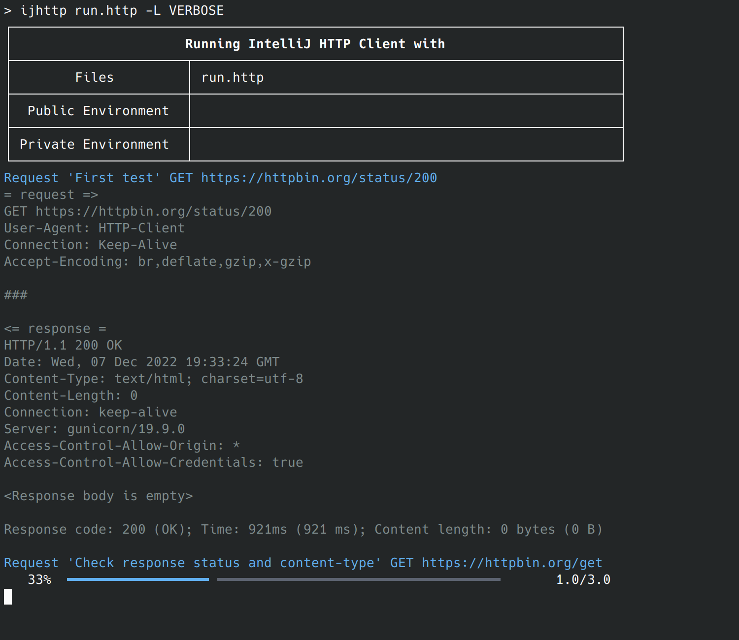 VERBOSE logging options output