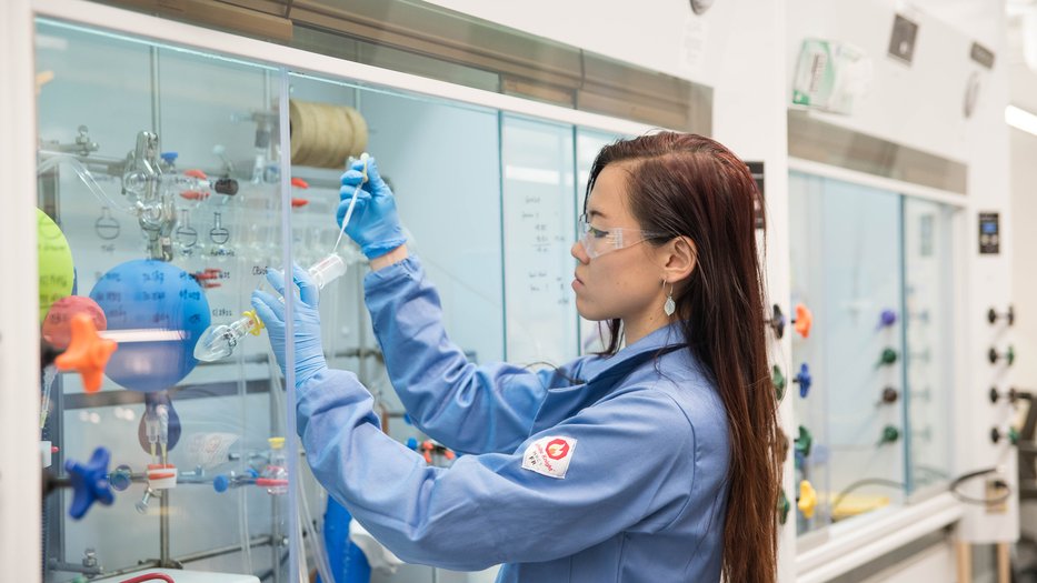 Student working in the lab