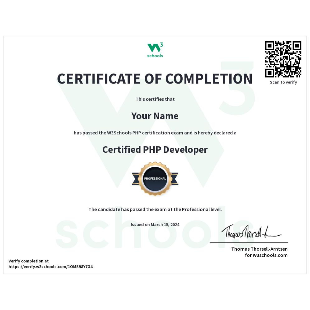 Benefits of PHP Certificate: