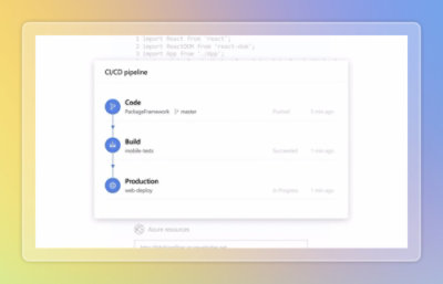 CVCD パイプラインと「Production」という単語が表示されているコンピューターのスクリーンショット。