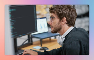 A man working on computer.