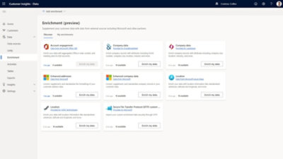 소비자 인사이트의 보강을 위한 다양한 탭을 보여 주는 창.