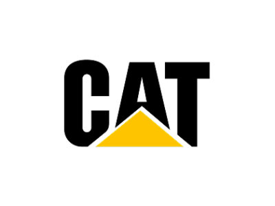 Logo hitam dan kuning dengan teks CAT.