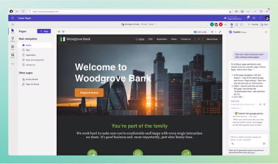 Woodgrove 银行网站的屏幕截图