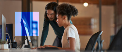 Two person are working in laptop